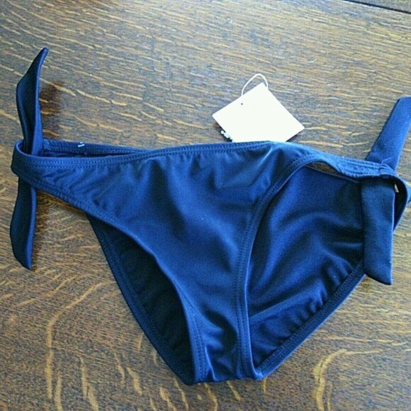 Swimwear Billabong Bikini Bottom Size Small Black Hot Lowrider Tassel Bows Women - Picture 9 of 16